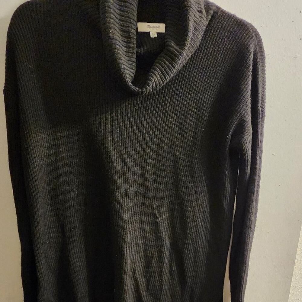 Black turtle cowl neck black sweater emo nautical trendy cute womens xs